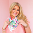 White Floral Silk Bandana Scarf