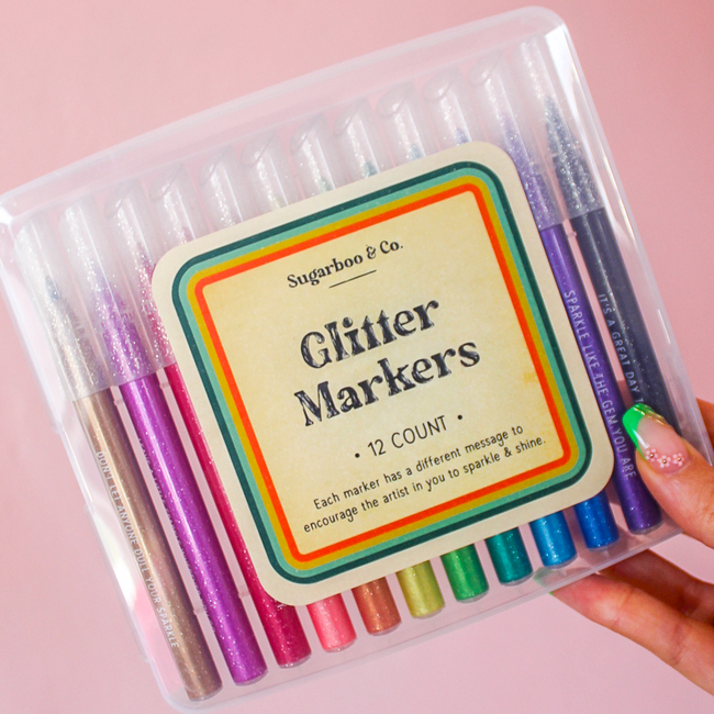 Glitter Markers - 12 Count