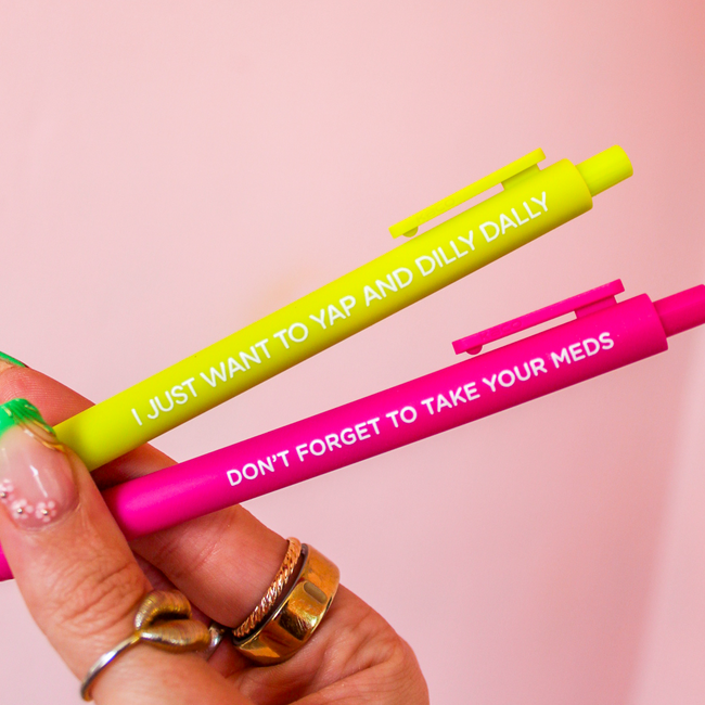 I Just Want To Yap and Dilly Dally Jotter Pen