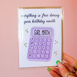 MangoIllustrated Girl Math Birthday Card