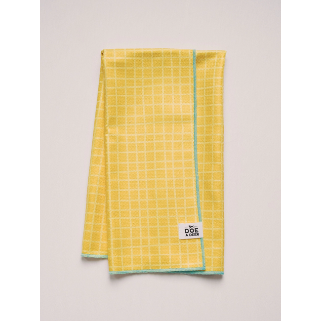 Yellow Grid Waffle Towel