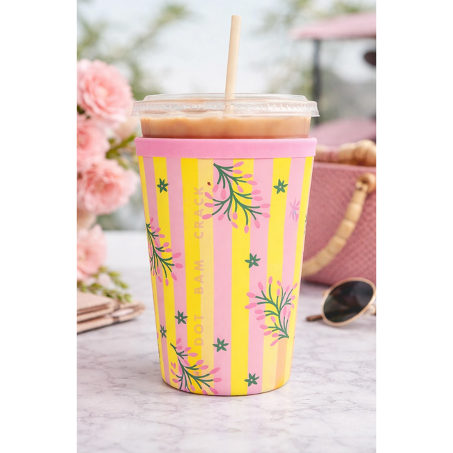Iced Coffee Sleeve - Palm Springs Yellow Mahjong