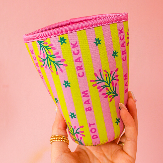 Iced Coffee Sleeve - Palm Springs Yellow Mahjong