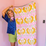 Jungle Blooms Pink Geometry Beach Towel