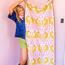 Jungle Blooms Pink Geometry Beach Towel