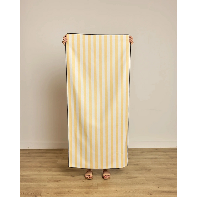 Yellow Cabana Geometry Beach Towel