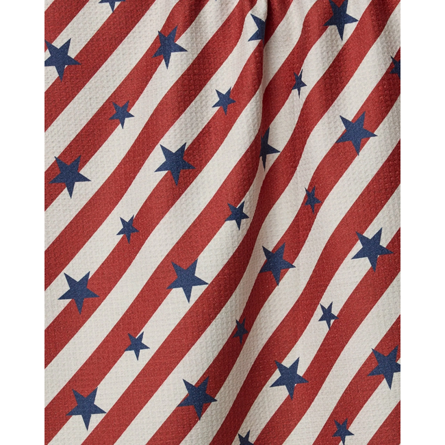 Patriotic Stripe Geometry Tea Towel