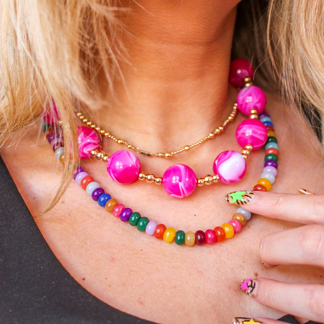 Wendy Beaded Necklace - Rainbow