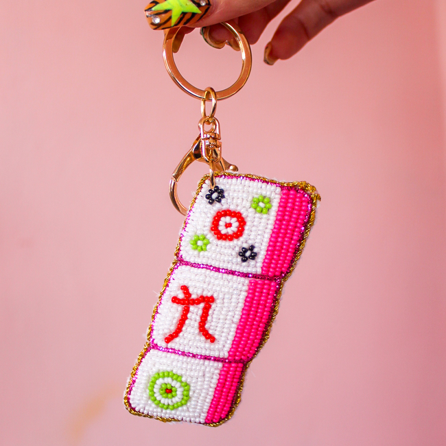 Mahjong Bead Keychain