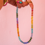 Rondelle Stone Necklace - Blue Chain