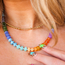 Rondelle Stone Necklace - Blue Chain