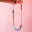 Rondelle Stone Necklace - Blue Chain