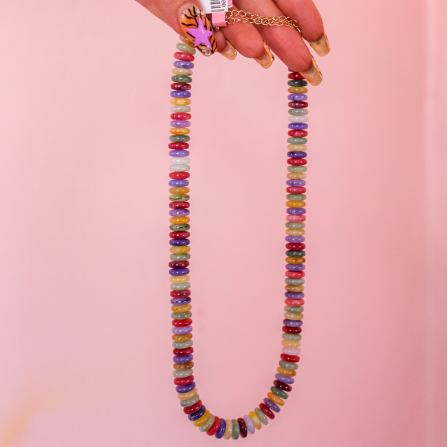 Rondelle Marble Bead Necklace