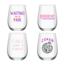 Mahjong Stemless Set Plastic Wine Glasses