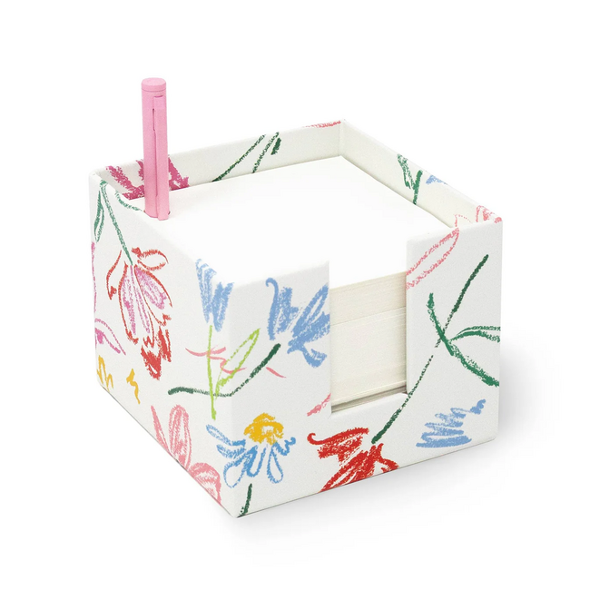 Notecube with Pen Joyful Garden