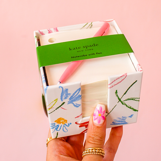 Notecube with Pen Joyful Garden