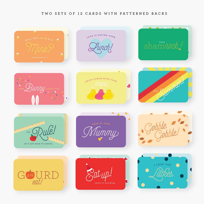 Lunchbox Holiday - Set of 24 Notecards in Metal Tin