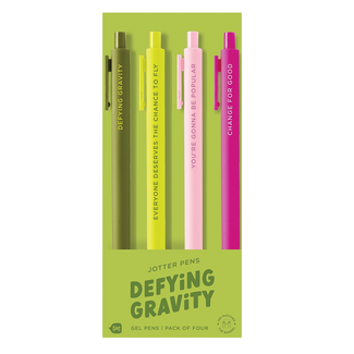 Talking Out of Turn Defying Gravity Jotter Pen Pack (4)