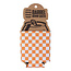 Orange White Checkered Can Cooler