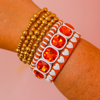 Taylor Elliot Designs Spirit Bracelet Set- Orange and White