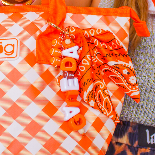 Gameday Bag Charm - Orange Bandana