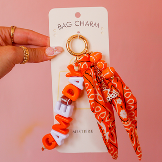 Gameday Bag Charm - Orange Bandana