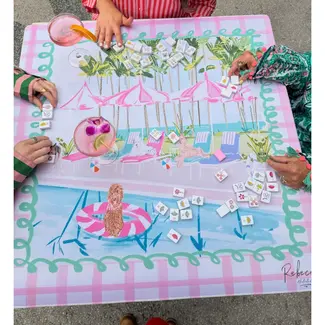 Rebecca Illustrated Pool Pawty-Mahjong Mat