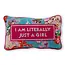 Just A Girl Needlepoint Pillow