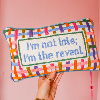 Furbish I'm The Reveal Needlepoint Pillow
