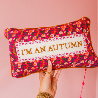 Furbish I'm An Autumn Needlepoint Pillow