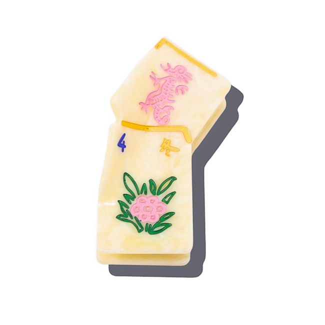 Mini Flower Mahjong Hair Claw Clip
