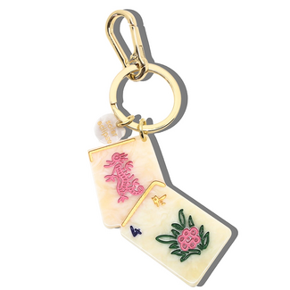 Solar Eclipse Flower Mahjong Bag Charm + Keychain