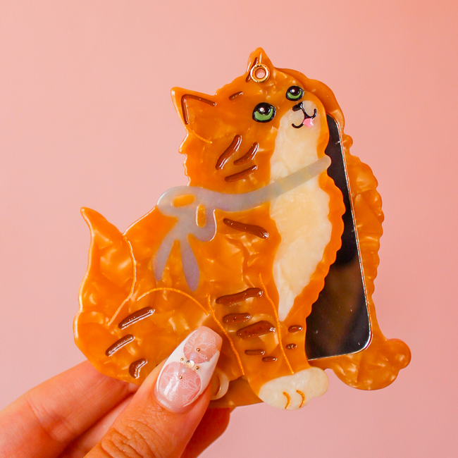 Vintage Kitten Compact Mirror