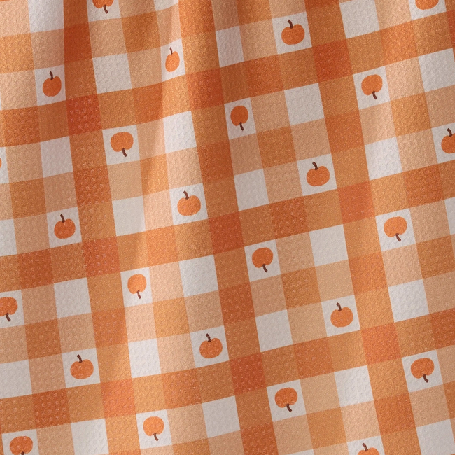 Geometry Pumpkin Check Tea Towel