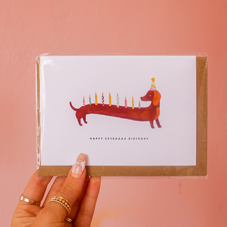All The Way To Says Dachshunds Extra Birthday Card