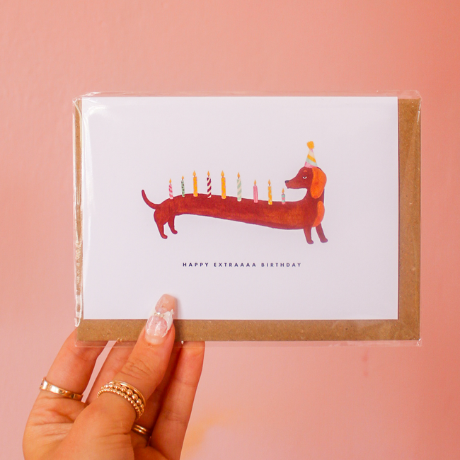 Dachshunds Extra Birthday Card
