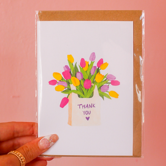 All The Way To Says Thank You Tulip Bag Card