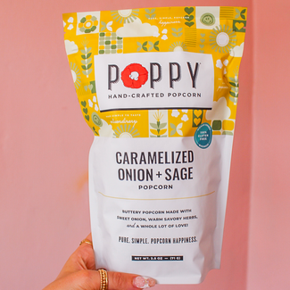 Poppy Popcorn Caramelized Onion + Sage Popcorn Market Bag