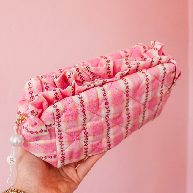Scarlett Quilted Small Zip Pouch