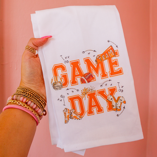 Rosanne Beck Collections Orange Game Day Icons Kitchen Towel