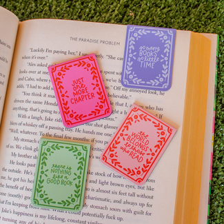 Pippi Post Book Lover Reading Quotes Magnetic Bookmarks Set of 4
