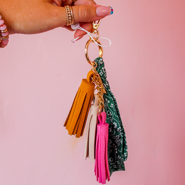 Paisley Bag Charm Green