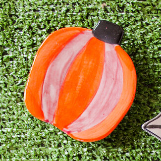 Creative Coop Orange Pumpkin Halloween Icon Shaped Dish