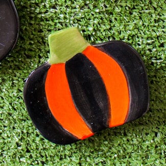 Creative Coop Black Pumpkin Halloween Icon Shaped Dish