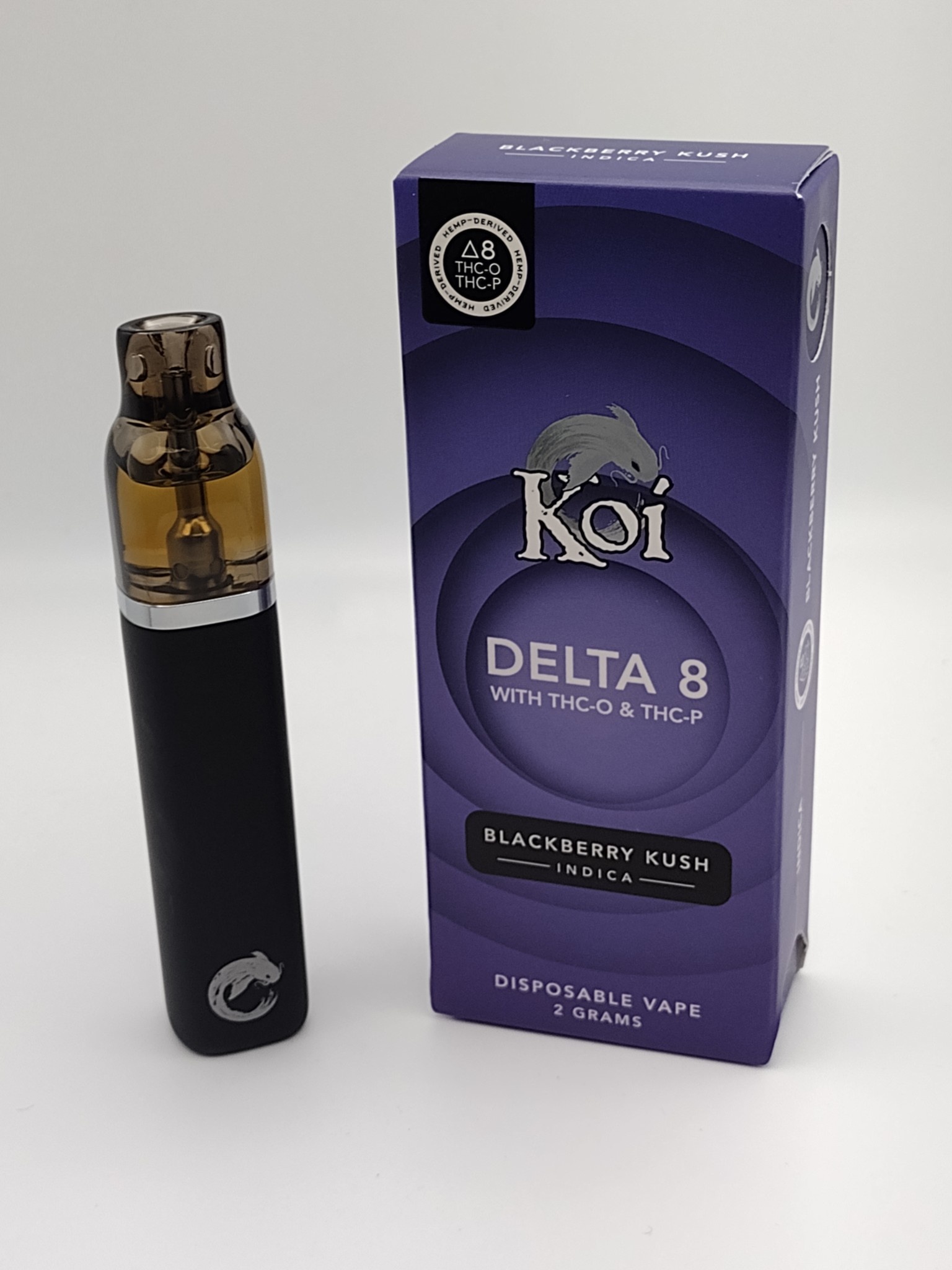 Koi D8+THC-O+THC-P Blend 2g Disposable Vape Blackberry Kush (Indica)