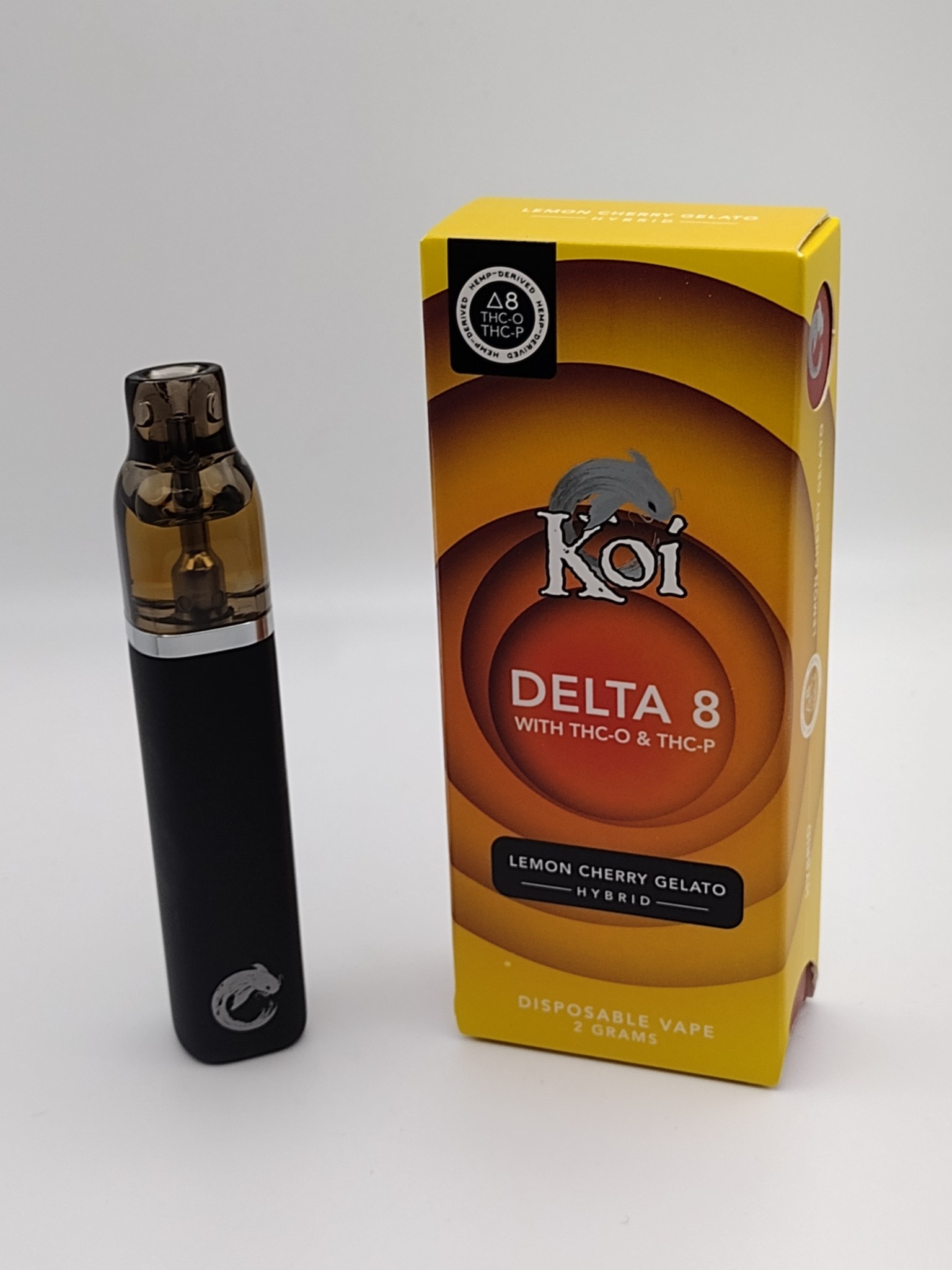 Koi D8+THC-O+THC-P Blend 2g Disposable Vape Lemon/Cherry/Gelato (Hybrid) Koi D8+THC-O+THC-P Blend 2g Disposable Vape Lemon/Cherry/Gelato (Hybrid)