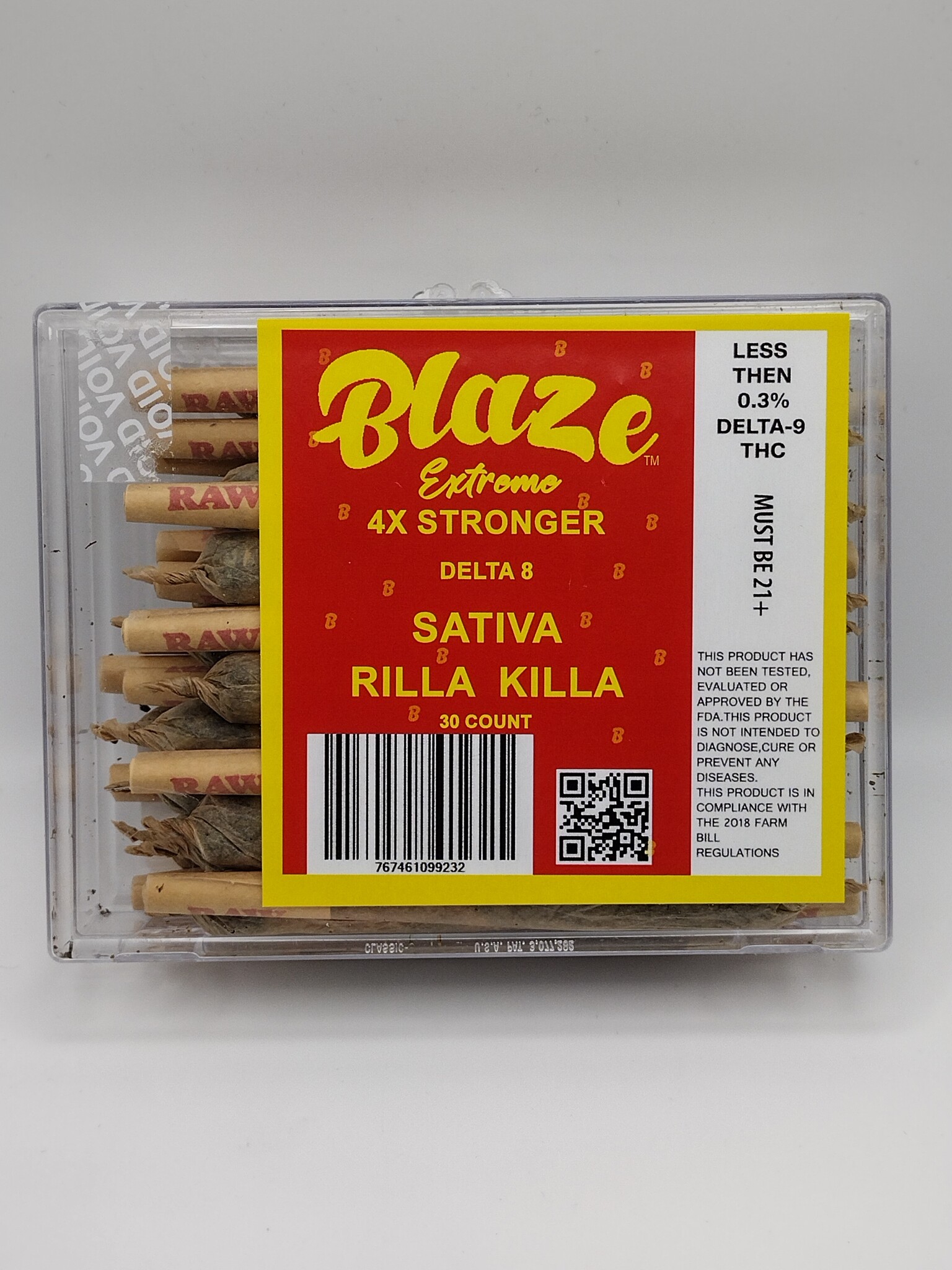Blaze Blaze Extreme Delta 8 Pre-Roll - Rilla Killa (Sativa)