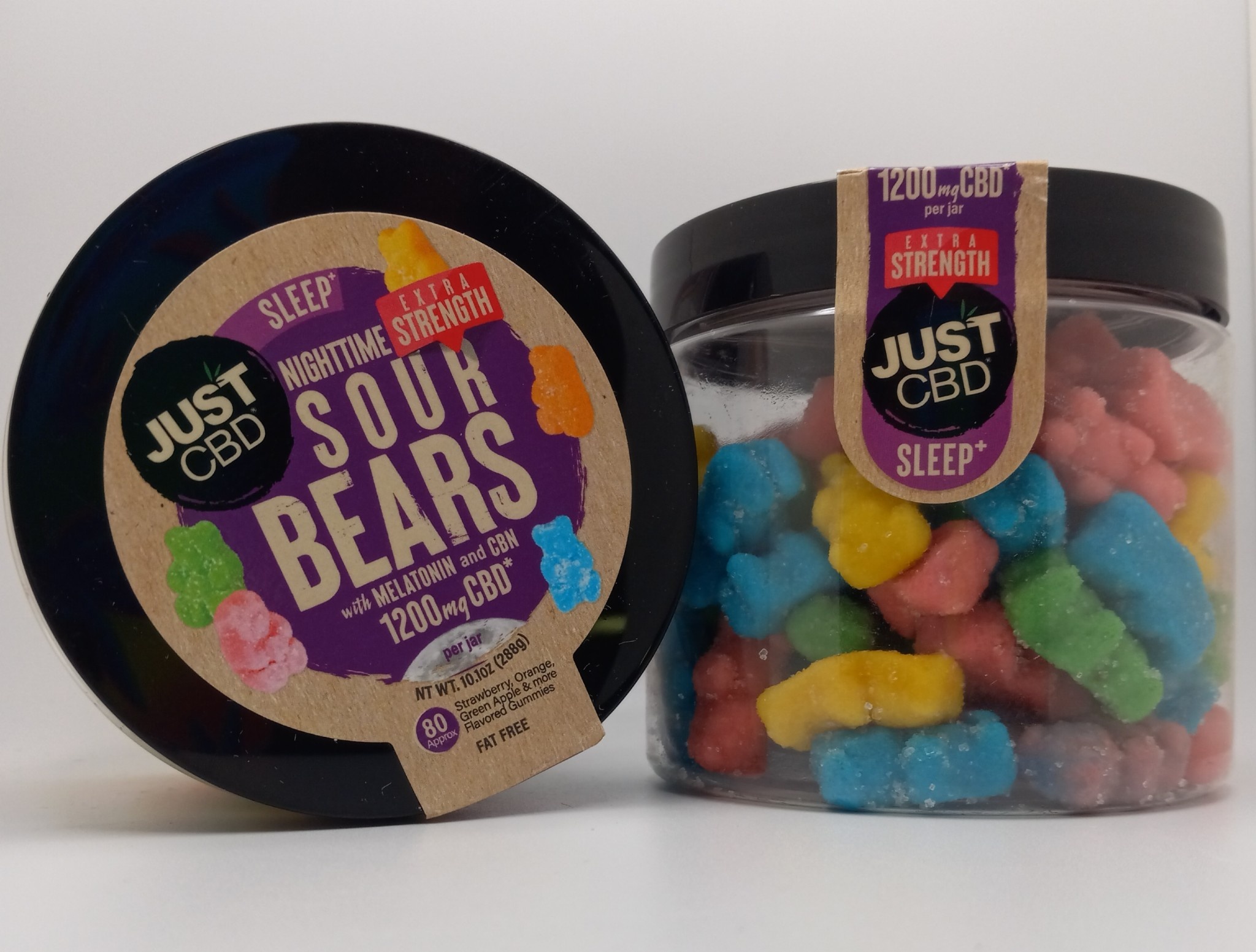 Just CBD Just CBD 1200mg Extra Strength Nighttime Gummies - Sour Bears