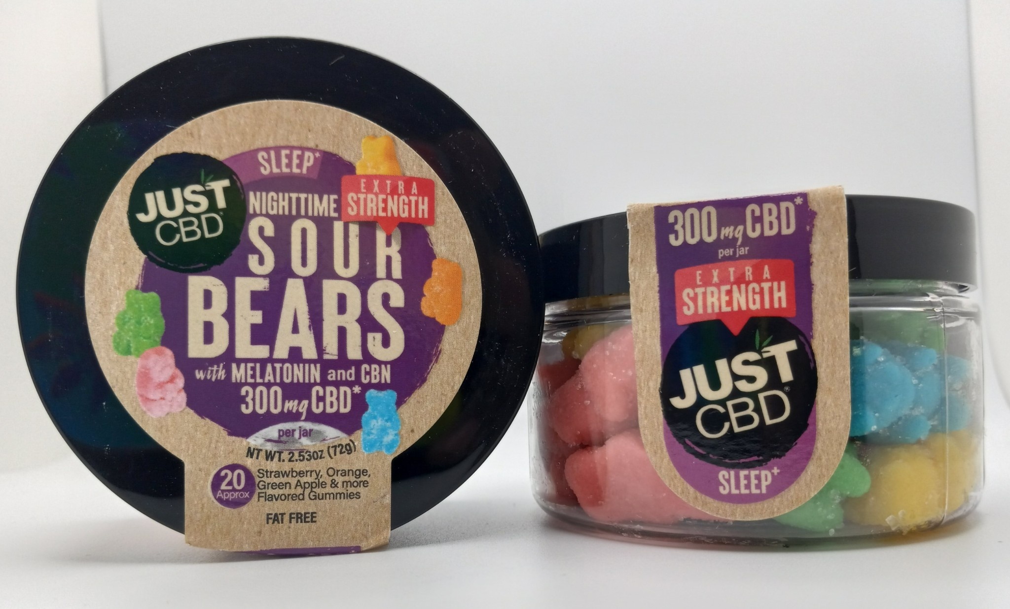 Just CBD Just CBD 300mg Extra Strength Nighttime Gummies - Sour Bears