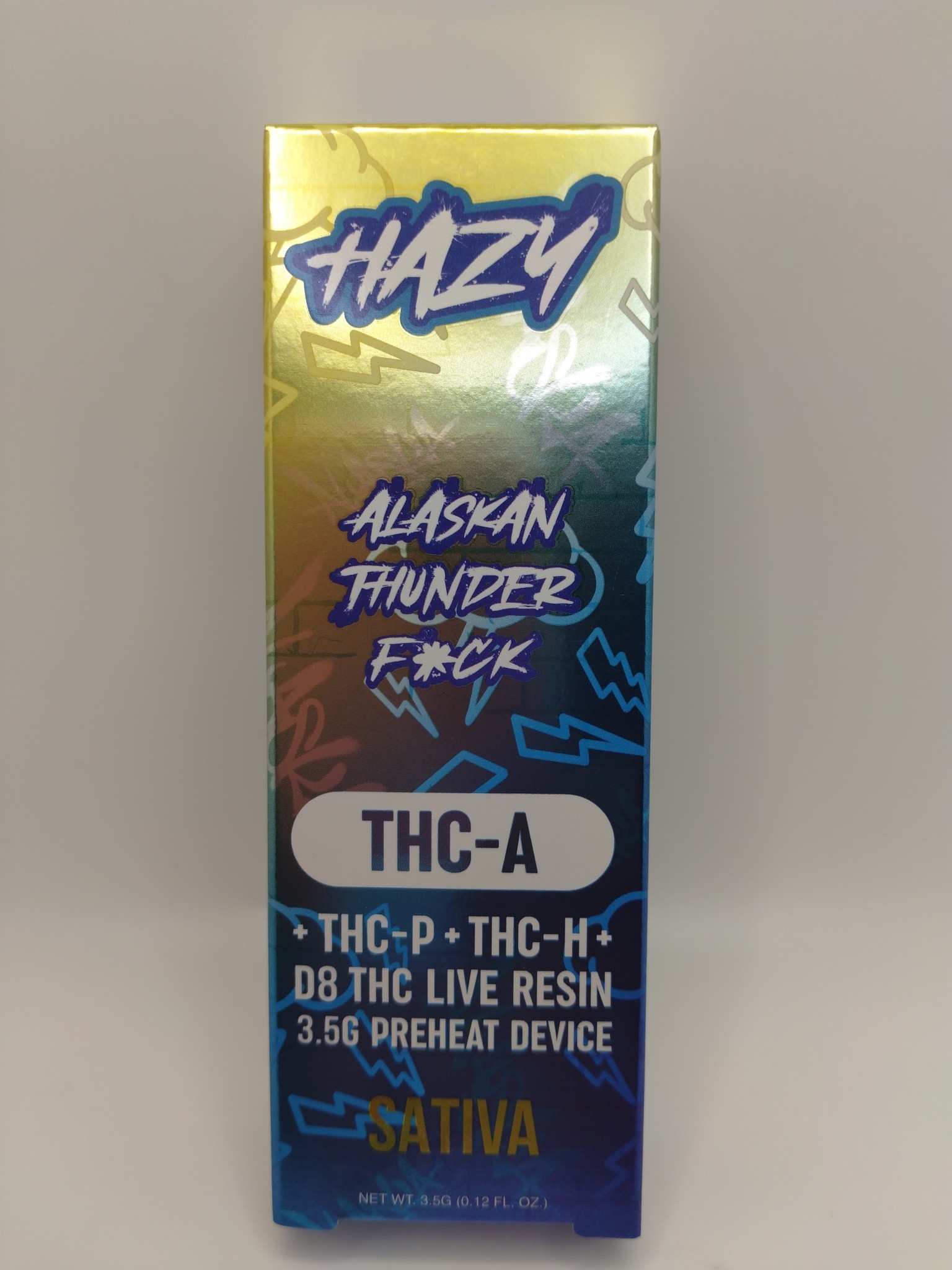 Hazy Hazy 3.5g THC-A THC-P THC-H D8 Disposable Vape - Alaskan Thunder F*ck - Sativa